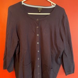 Talbots navy lightweight cardigan 2XP petite